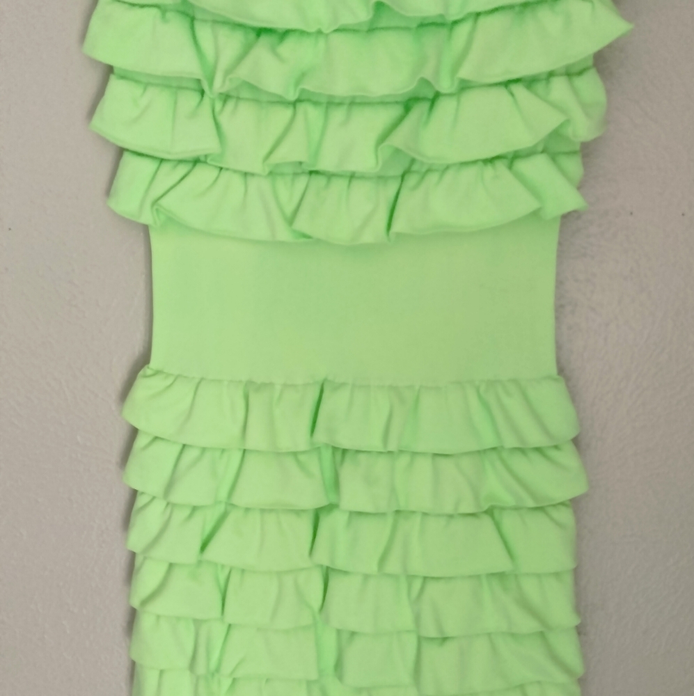 Melon Ruffled Fitted Dress - Picture 2 of 3
